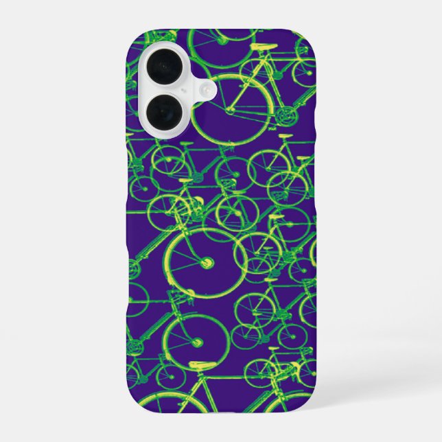 Funda Para iPhone 16 diseño de patrón de bicicleta (Reverso )
