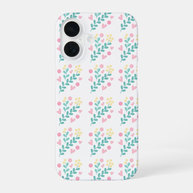 Funda Para iPhone 16 Diseño de patrón de flor lindo (Reverso )