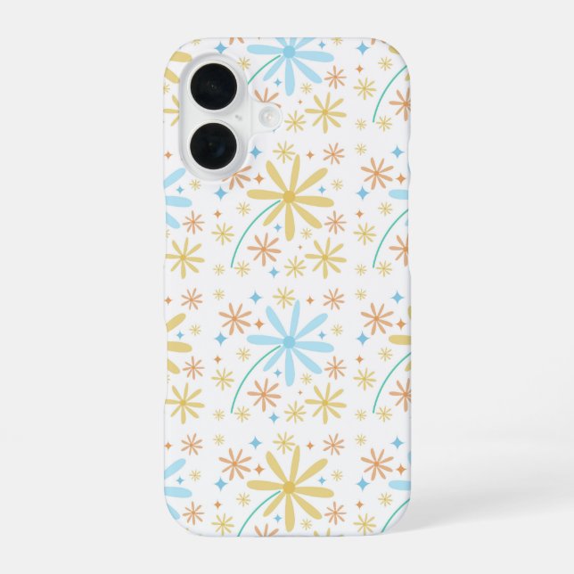 Funda Para iPhone 16 Diseño de patrón de flores lindo (Reverso )