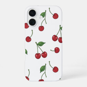 Funda Para iPhone 16 Diseño de patrón de repetición de fruta de cereza