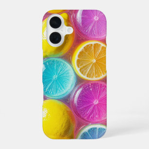 Funda Para iPhone 16 Diseño de rodaja de fruta colorida con textura bri