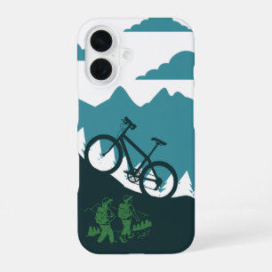Funda Para iPhone 16 Diseño de silueta de ciclista de MTB al aire libre