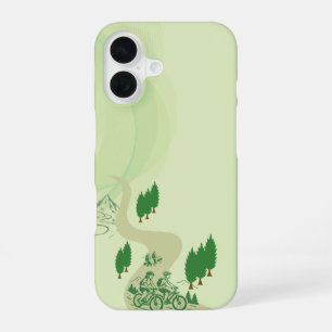 Funda Para iPhone 16 Diseño de silueta de ciclista de MTB al aire libre