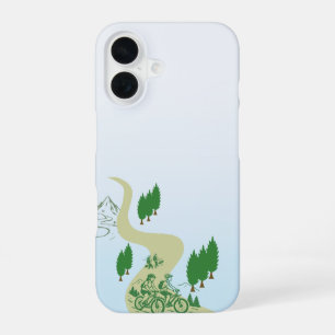 Funda Para iPhone 16 Diseño de silueta de ciclista de MTB al aire libre