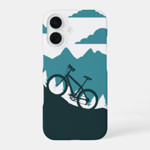 Funda Para iPhone 16 Diseño de silueta de ciclista de MTB al aire libre