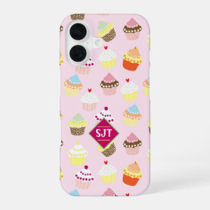 Funda Para iPhone 16 Diseño de tema de panadería de pastelitos.