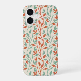 Funda Para iPhone 16 Diseño de vid botánica de salvia naranja moderna
