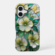 Diseño de vidrio templado floral suave amarillo y