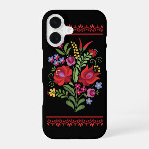 Funda Para iPhone 16 Diseño Folclórico Húngaro Pimientos Rojos