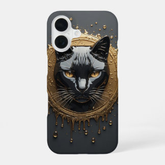 Funda Para iPhone 16 Diseño Misterioso de Gato Negro 🐈⬛