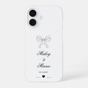 Funda Para iPhone 16 Diseño Personalizado de Arco y Corazón para Boda 