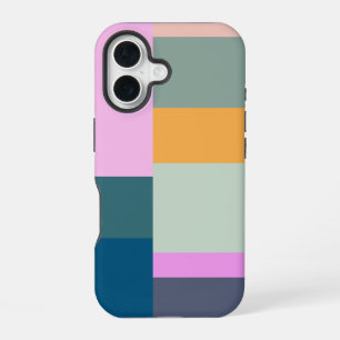 Funda Para iPhone 16 Diseño simple de formas geométricas de patchwork c