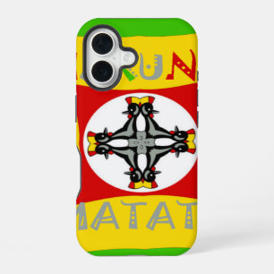 Funda Para iPhone 16 Diversión Color Rasta Rojo Dorado Verde