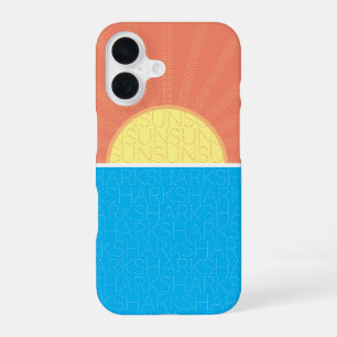 Funda Para iPhone 16 Divertido Sol y Tiburones Verano