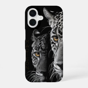 Funda Para iPhone 16 Doble Jaguar – Ojos Ámbar (Personalizable)