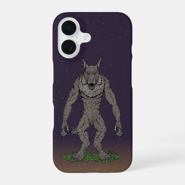Funda Para iPhone 16 Dogman Cryptid o Werewolf (Reverso )