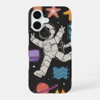 Doodle del cohete espacial astronauta