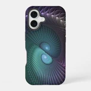 Funda Para iPhone 16 Dos espirales colorido arte fractal abstracto mode