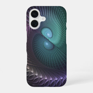 Funda Para iPhone 16 Dos espirales colorido arte fractal abstracto mode