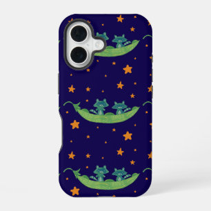 Funda Para iPhone 16 Dos mapaches en una vaina de guisante Arte popul