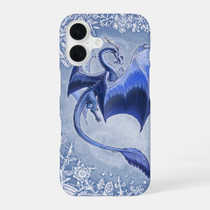 Funda Para iPhone 16 Dragón Azul de Fantasía Invernal Arte de la Natura