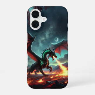Funda Para iPhone 16 Dragón con diseño de fuego