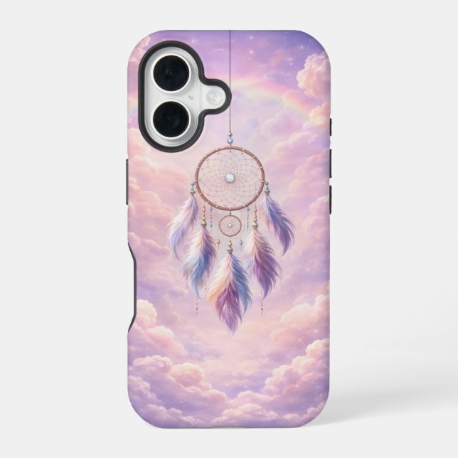 Funda Para iPhone 16 Dreamcatcher with Feathers and Clouds (Reverso )