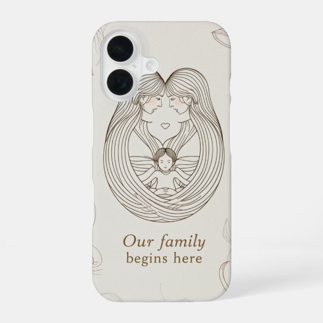 Funda Para iPhone 16 Ducha de bebé para dos mamás  (Reverso )