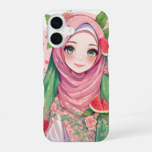 Funda Para iPhone 16 Dulce Chica de sandía - Funda Cute Anime iPhone 15