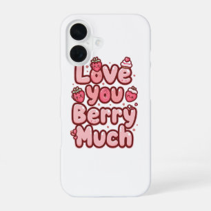 Funda Para iPhone 16 Dulce cita de frutas y cupcakes para el Día de San