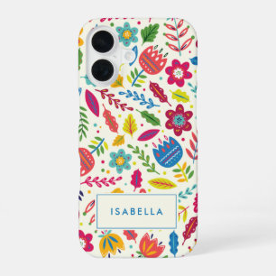 Funda Para iPhone 16 Dulce nombre personalizado floral escandinavo folk