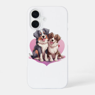 Funda Para iPhone 16 Dulce Pareja de Spaniel Caballero en Corazón