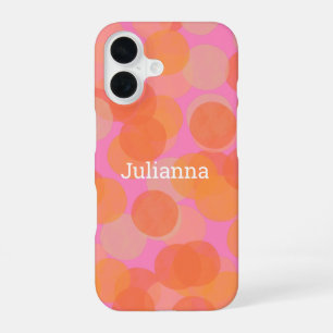 Funda Para iPhone 16 Dulce Patrón Personalizado de Acuarela Naranja Ros