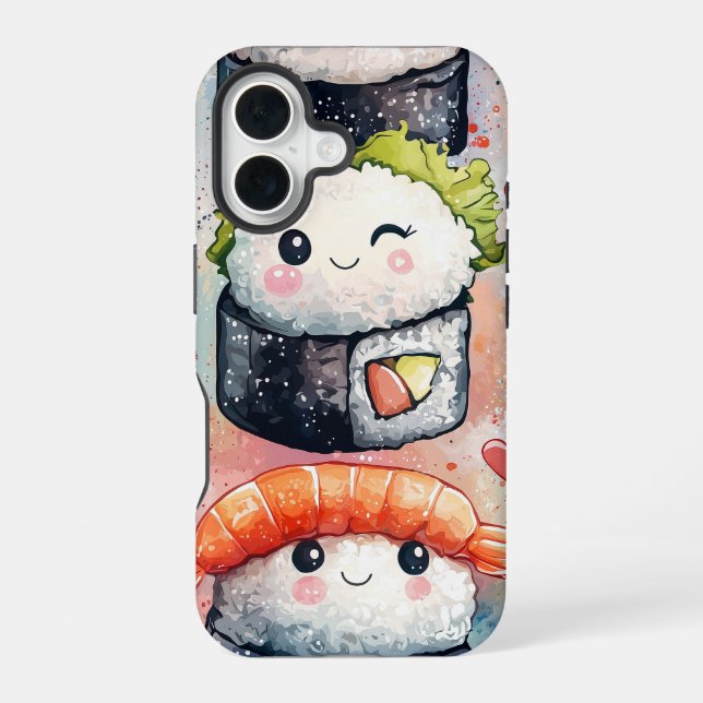 Funda Para iPhone 16 Dulce Trío de Sushi - Cubierta para estuche de tel (Reverso )
