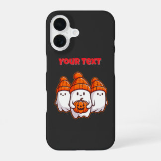 Funda Para iPhone 16 Dulces fantasmas de Halloween con calabaza y judía