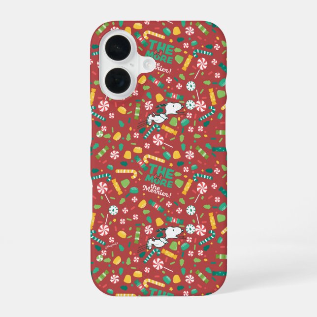 Funda Para iPhone 16 Dulces Sueños de Snoopy con Patrón de Menta (Reverso )