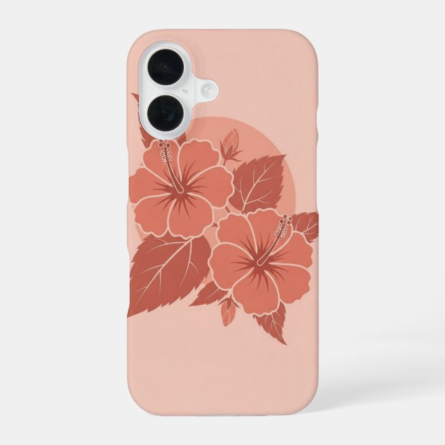 Funda Para iPhone 16 Dúo de Hibiscos Vintage (Reverso )