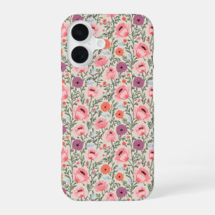 Funda Para iPhone 16 Dusty Rose Wildflowers Watercolor