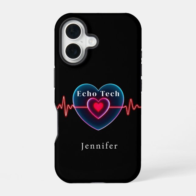 Funda Para iPhone 16 Echo Tech Heartbeat | Corazón con EKG (Reverso )