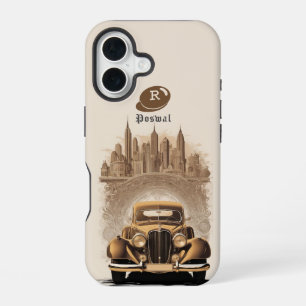 Funda Para iPhone 16 Edad de Oro: Lujo Vintage en Manhattan