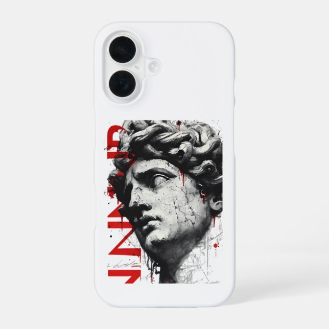 Funda Para iPhone 16 Edgy David Bust Modern Street Art Phone Case (Reverso )