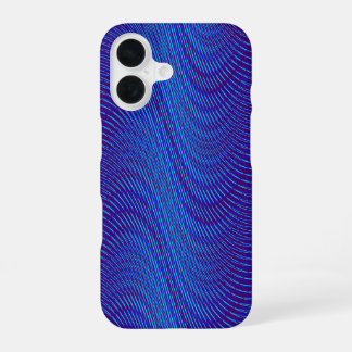 Funda Para iPhone 16 Efecto genial de moaré abstracto azul psicodélico