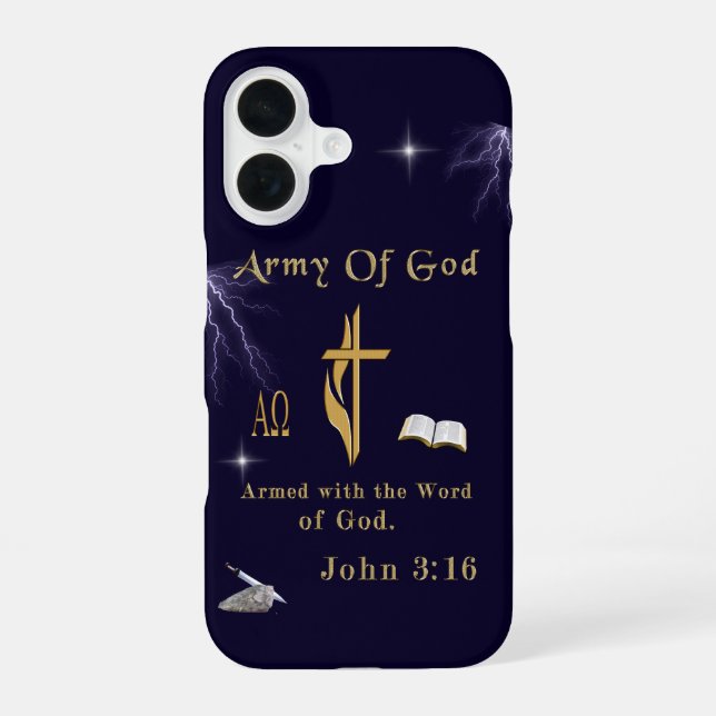Funda Para iPhone 16 Ejército de Dios (Reverso )