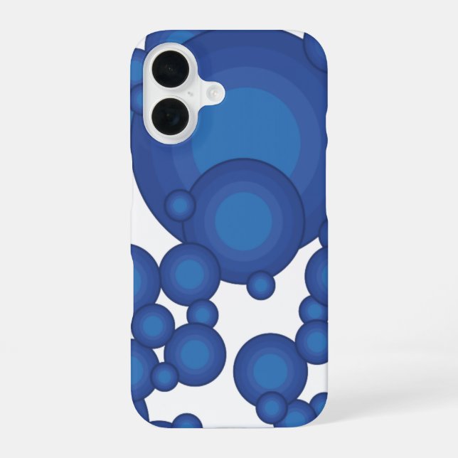 Funda Para iPhone 16 El círculo de estilo del año 70 azul (Reverso )