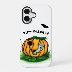 Funda Para iPhone 16 El Fantasma de Halloween, Murciélago, Fantasma y A