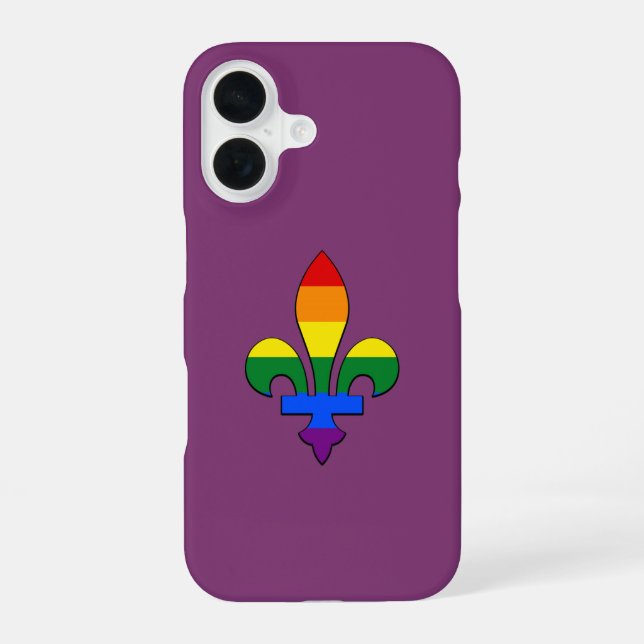 Funda Para iPhone 16 El orgullo LGBT fleur-de-lis (Reverso )