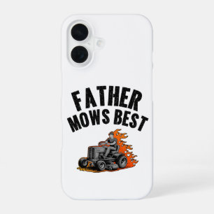 Funda Para iPhone 16 El padre siega mejor Funny Dad Fuego Llama Cortacé
