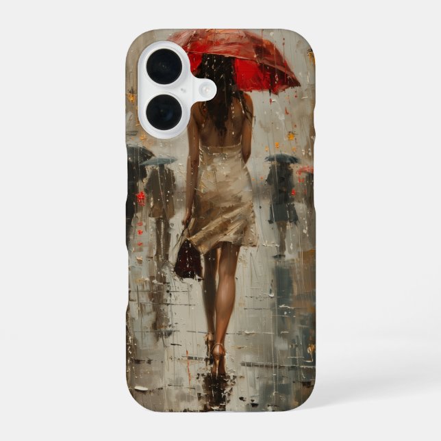 Funda Para iPhone 16 El Paraguas Rojo (Reverso )