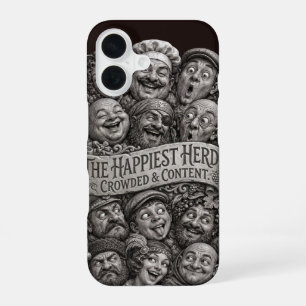 Funda Para iPhone 16 El rebaño más feliz Caras talladas apiñadas y cont