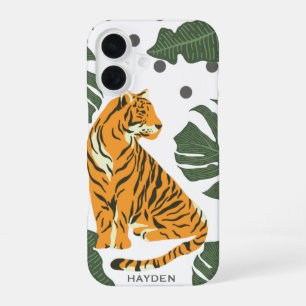 Funda Para iPhone 16 El tigre moderno y la jungla dejan el arte persona